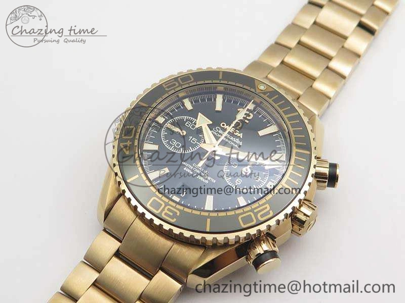 Seamaster Pro Chrono RG Best Edition Black Ceramic Black Dial On RG Bracelet A AllSeason 8130