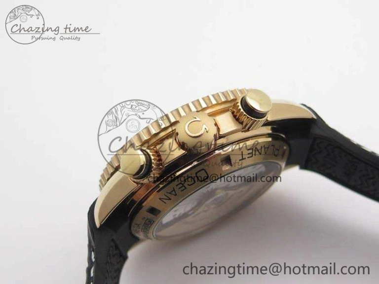 Seamaster Pro Chrono RG OM Best Edition Black Ceramic Black Dial On Gummy Strap A Practical 8128