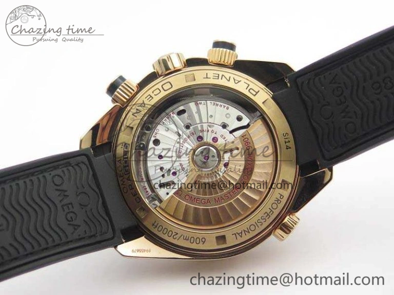 Seamaster Pro Chrono RG OM Best Edition Black Ceramic Black Dial On Gummy Strap A Practical 8128
