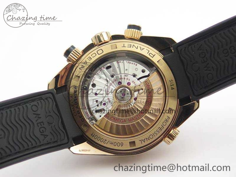 Seamaster Pro Chrono RG OM Best Edition Black Ceramic Black Dial On Gummy Strap A Practical 8128