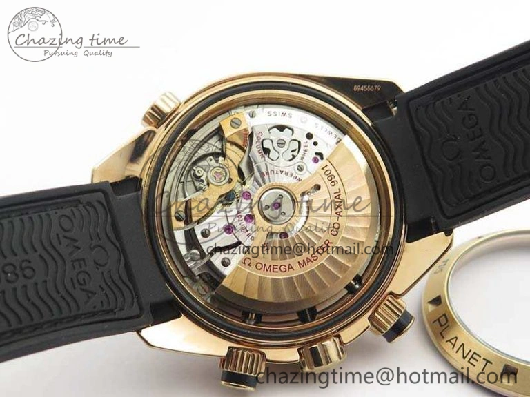 Seamaster Pro Chrono RG OM Best Edition Black Ceramic Black Dial On Gummy Strap A Practical 8128
