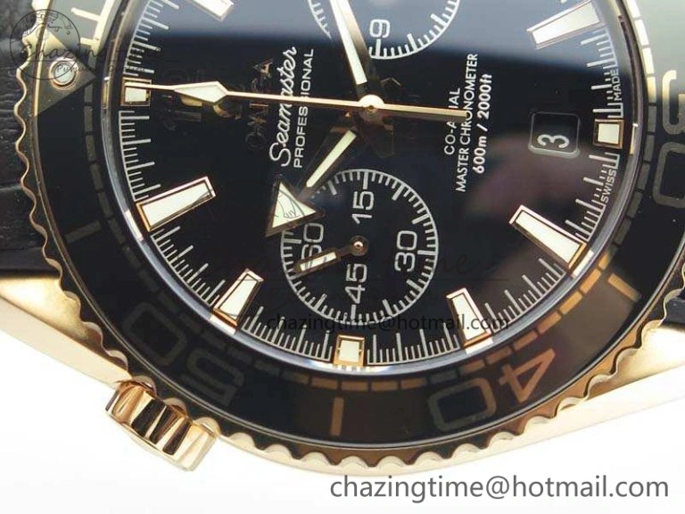 Seamaster Pro Chrono RG OM Best Edition Black Ceramic Black Dial On Gummy Strap A Practical 8128