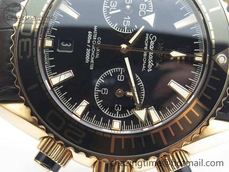 Seamaster Pro Chrono RG OM Best Edition Black Ceramic Black Dial On Gummy Strap A Practical 8128