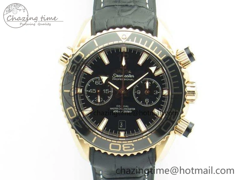 Seamaster Pro Chrono RG OM Best Edition Black Ceramic Black Dial On Gummy Strap A Practical 8128