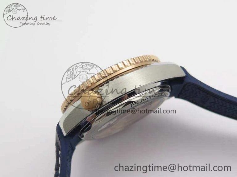 Seamaster Pro Chrono SS RG OM Best Edition Blue Ceramic Blue Dial On Gummy Strap A Affordable 8131