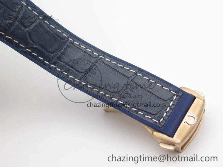 Seamaster Pro Chrono SS RG OM Best Edition Blue Ceramic Blue Dial On Gummy Strap A Affordable 8131