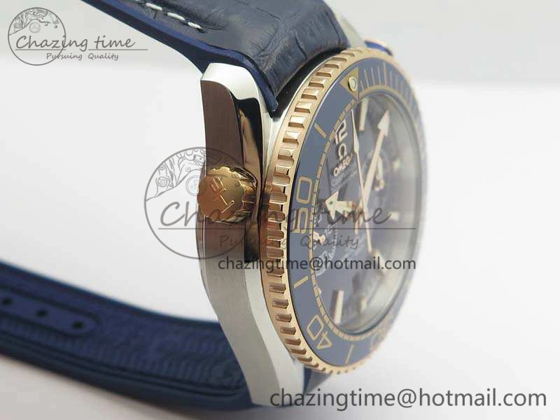 Seamaster Pro Chrono SS RG OM Best Edition Blue Ceramic Blue Dial On Gummy Strap A Affordable 8131