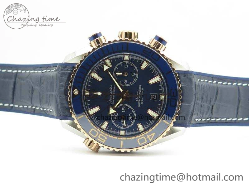 Seamaster Pro Chrono SS RG OM Best Edition Blue Ceramic Blue Dial On Gummy Strap A Affordable 8131