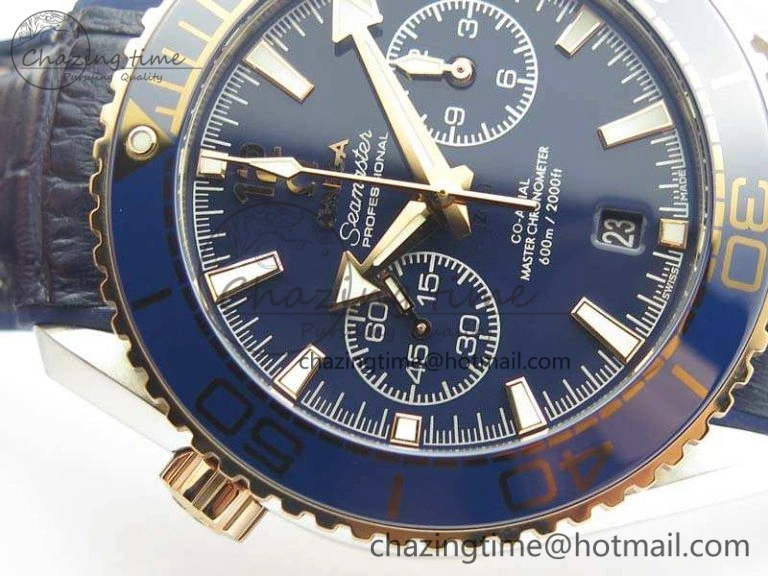 Seamaster Pro Chrono SS RG OM Best Edition Blue Ceramic Blue Dial On Gummy Strap A Affordable 8131