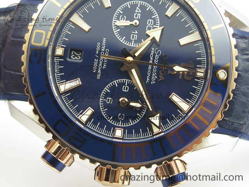 Seamaster Pro Chrono SS RG OM Best Edition Blue Ceramic Blue Dial On Gummy Strap A Affordable 8131