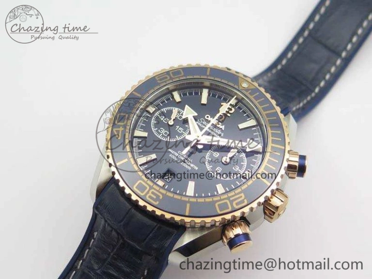 Seamaster Pro Chrono SS RG OM Best Edition Blue Ceramic Blue Dial On Gummy Strap A Affordable 8131