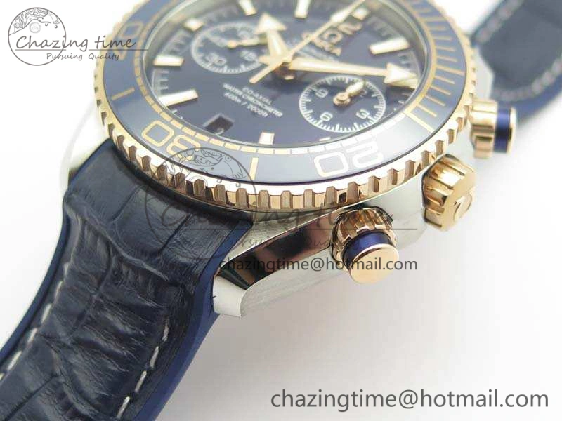 Seamaster Pro Chrono SS RG OM Best Edition Blue Ceramic Blue Dial On Gummy Strap A Affordable 8131