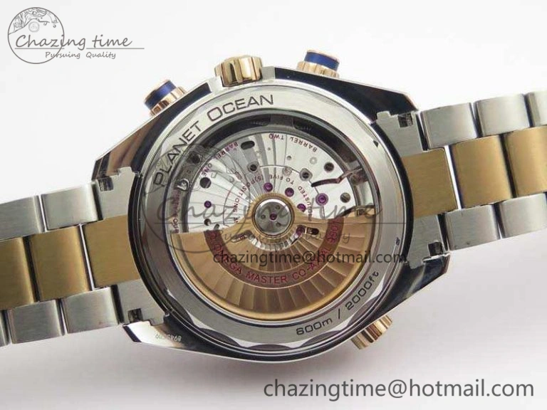 OnTrend Seamaster Pro Chrono SS RG OM Best Edition Blue Ceramic Blue Dial On SS RG Bracelet A 8129