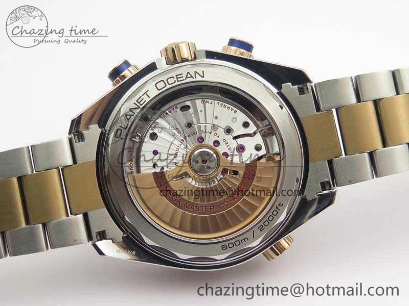 OnTrend Seamaster Pro Chrono SS RG OM Best Edition Blue Ceramic Blue Dial On SS RG Bracelet A 8129