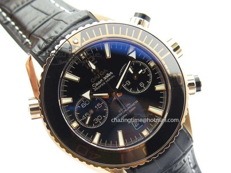Affordable Seamaster Professional Chrono RG Black Ceramic Black Dial On Black Gummy Strap A 8214