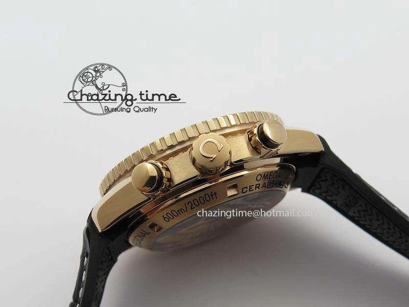 Affordable Seamaster Professional Chrono RG Black Ceramic Black Dial On Black Gummy Strap A 8214