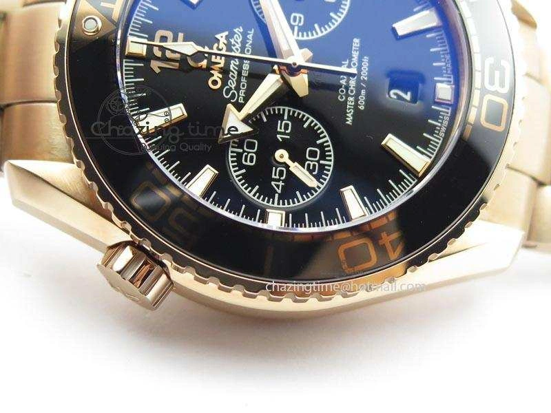 Seamaster Professional Chrono RG Black Ceramic Black Dial On RG Bracelet A EyeCatching 8212