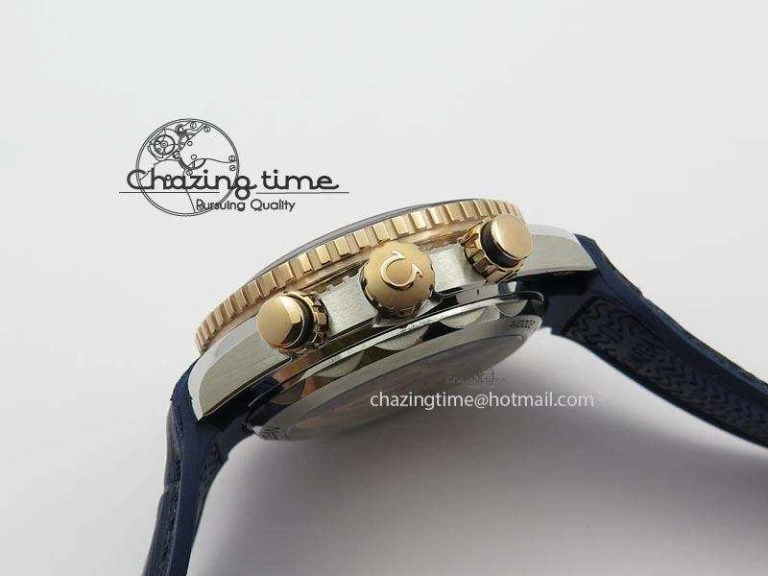 Seamaster Professional Chrono RG Blue Ceramic Blue Dial On Blue Gummy Strap A Colorful 8213
