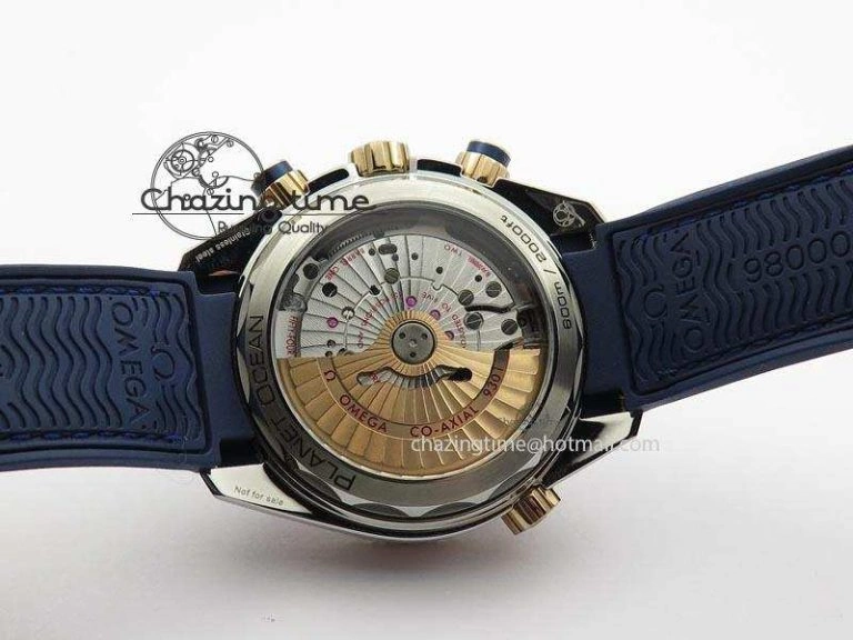 Seamaster Professional Chrono RG Blue Ceramic Blue Dial On Blue Gummy Strap A Colorful 8213