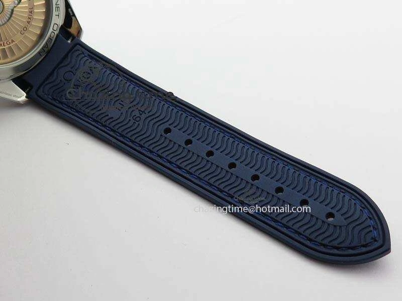 Seamaster Professional Chrono RG Blue Ceramic Blue Dial On Blue Gummy Strap A Colorful 8213