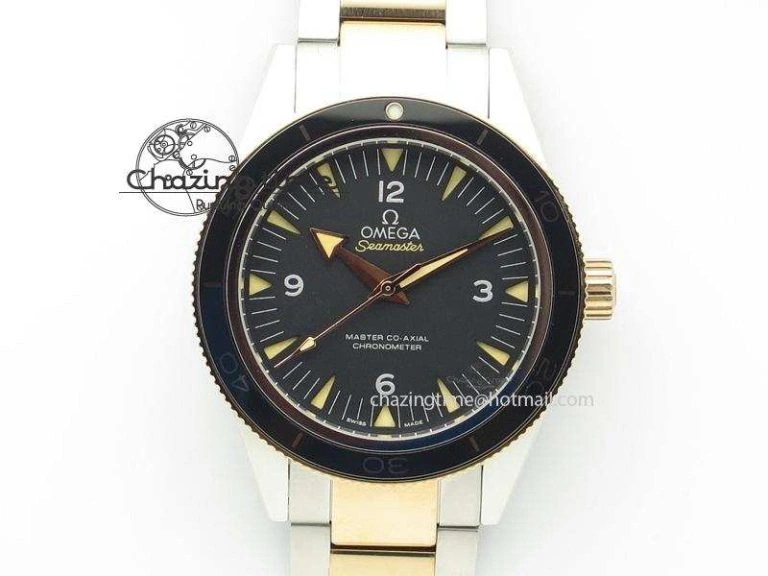 Seamaster Professional Chrono SS RG Blue Ceramic Blue Dial On SS RG Bracelet A Sleek 8211