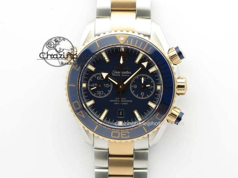 Seamaster Professional Chrono SS RG Blue Ceramic Blue Dial On SS RG Bracelet A Sleek 8211