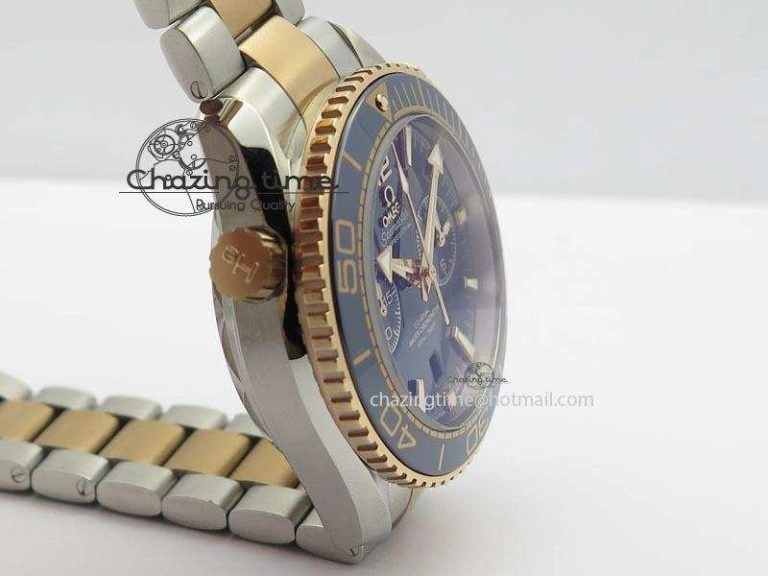 Seamaster Professional Chrono SS RG Blue Ceramic Blue Dial On SS RG Bracelet A Sleek 8211