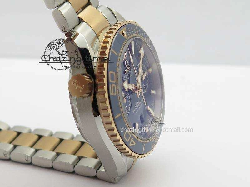 Seamaster Professional Chrono SS RG Blue Ceramic Blue Dial On SS RG Bracelet A Sleek 8211