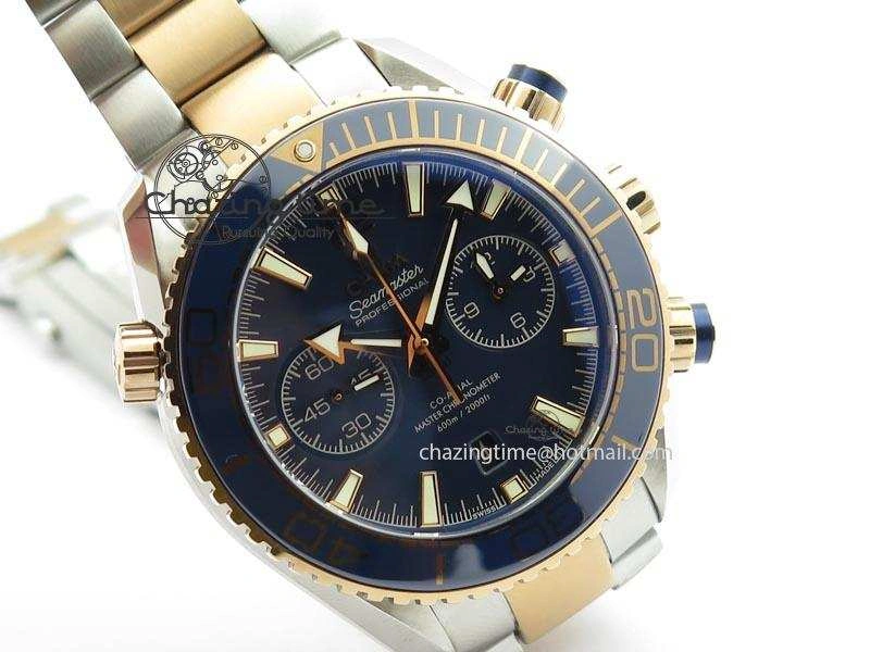 Seamaster Professional Chrono SS RG Blue Ceramic Blue Dial On SS RG Bracelet A Sleek 8211