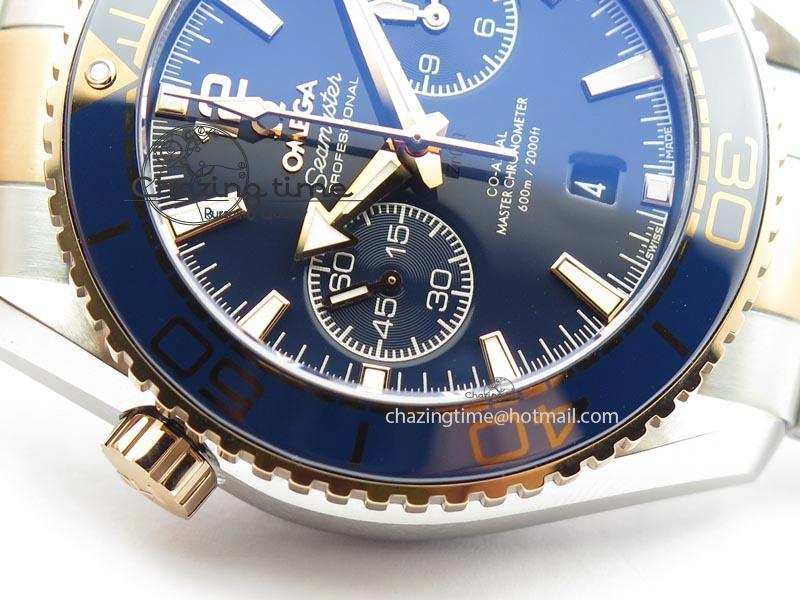 Seamaster Professional Chrono SS RG Blue Ceramic Blue Dial On SS RG Bracelet A Sleek 8211