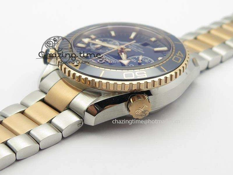 Seamaster Professional Chrono SS RG Blue Ceramic Blue Dial On SS RG Bracelet A Sleek 8211