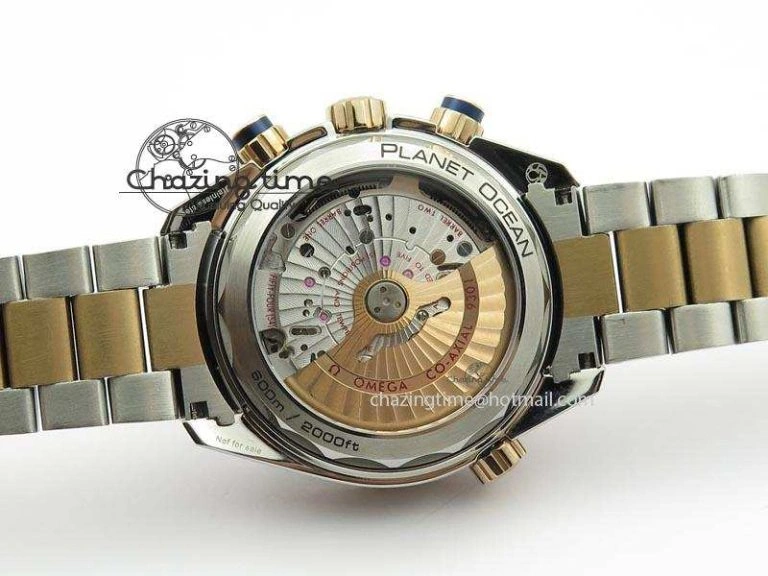 Seamaster Professional Chrono SS RG Blue Ceramic Blue Dial On SS RG Bracelet A Sleek 8211