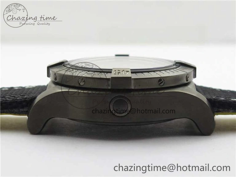 Modern Seawolf 45mm DLC B50 1:1 BestEdition SuperLumed Black Dial Black Numeral Markers on Black Nylon Strap A2824(SuperThick Crystal) 5559