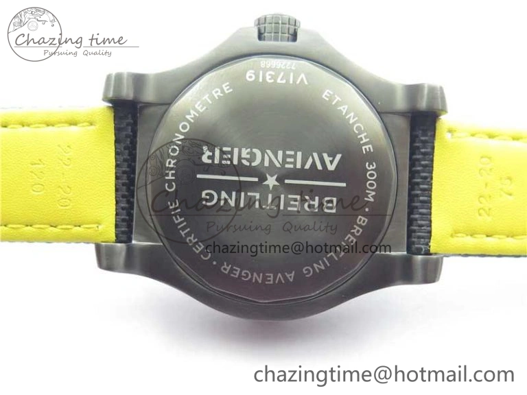 Modern Seawolf 45mm DLC B50 1:1 BestEdition SuperLumed Black Dial Black Numeral Markers on Black Nylon Strap A2824(SuperThick Crystal) 5559