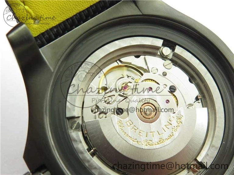 Modern Seawolf 45mm DLC B50 1:1 BestEdition SuperLumed Black Dial Black Numeral Markers on Black Nylon Strap A2824(SuperThick Crystal) 5559
