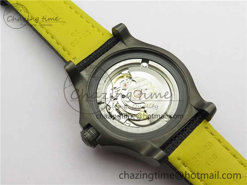 Modern Seawolf 45mm DLC B50 1:1 BestEdition SuperLumed Black Dial Black Numeral Markers on Black Nylon Strap A2824(SuperThick Crystal) 5559