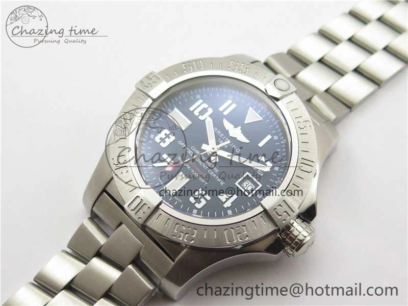 EasyCare Seawolf 45mm SS B50 1:1 Best Edition SuperLumed Black Dial Numeral Markers on SS Bracelet A2824(Super Thick Crystal) 5567