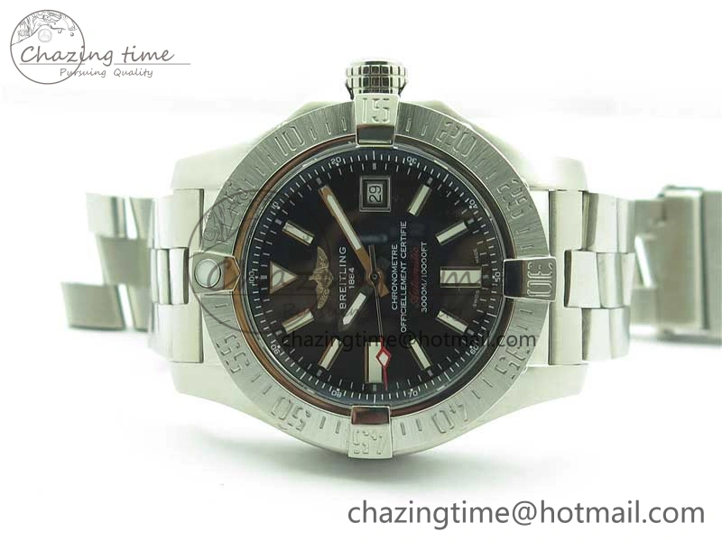 BestValue Seawolf 45mm SS B50 1:1 Best Edition SuperLumed Black Dial Sticks Markers on SS Bracelet A2824(Super Thick Crystal) 5565