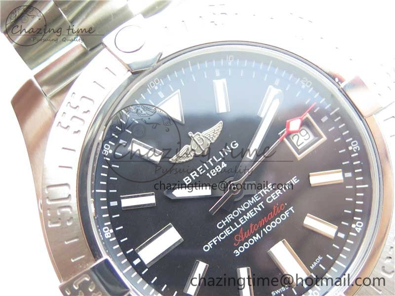 BestValue Seawolf 45mm SS B50 1:1 Best Edition SuperLumed Black Dial Sticks Markers on SS Bracelet A2824(Super Thick Crystal) 5565