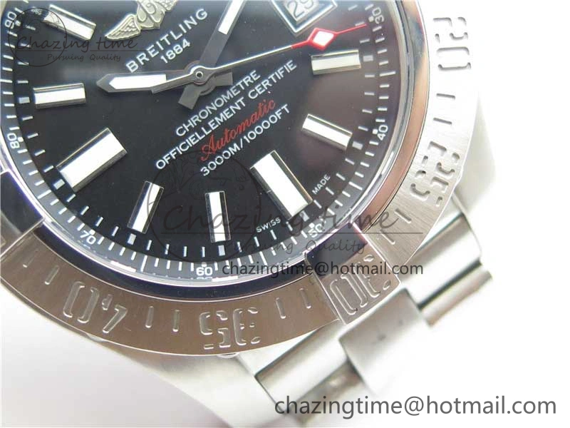 BestValue Seawolf 45mm SS B50 1:1 Best Edition SuperLumed Black Dial Sticks Markers on SS Bracelet A2824(Super Thick Crystal) 5565