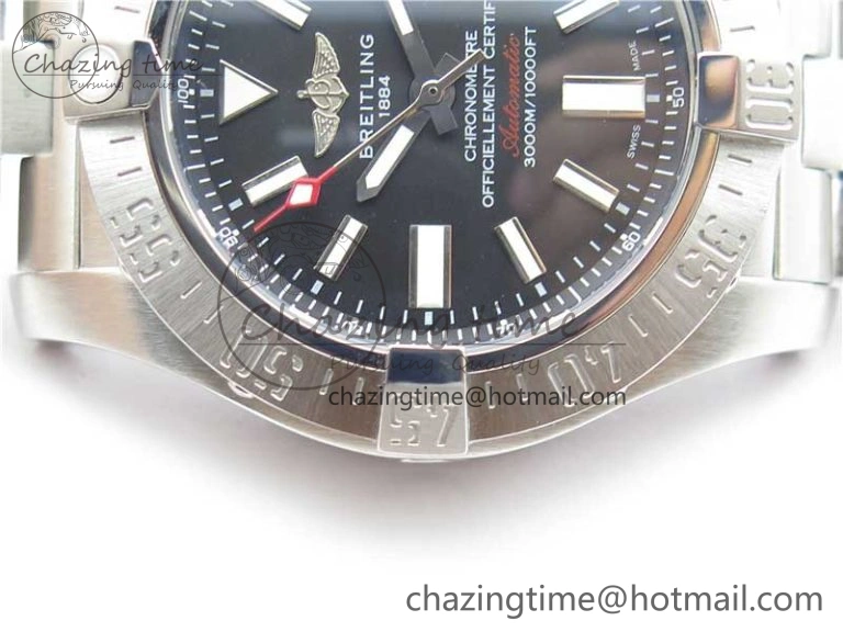 BestValue Seawolf 45mm SS B50 1:1 Best Edition SuperLumed Black Dial Sticks Markers on SS Bracelet A2824(Super Thick Crystal) 5565
