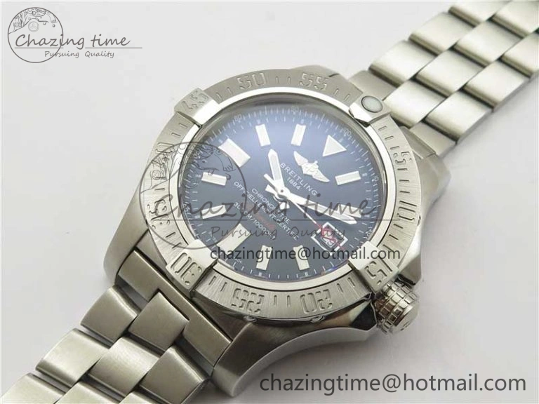 BestValue Seawolf 45mm SS B50 1:1 Best Edition SuperLumed Black Dial Sticks Markers on SS Bracelet A2824(Super Thick Crystal) 5565