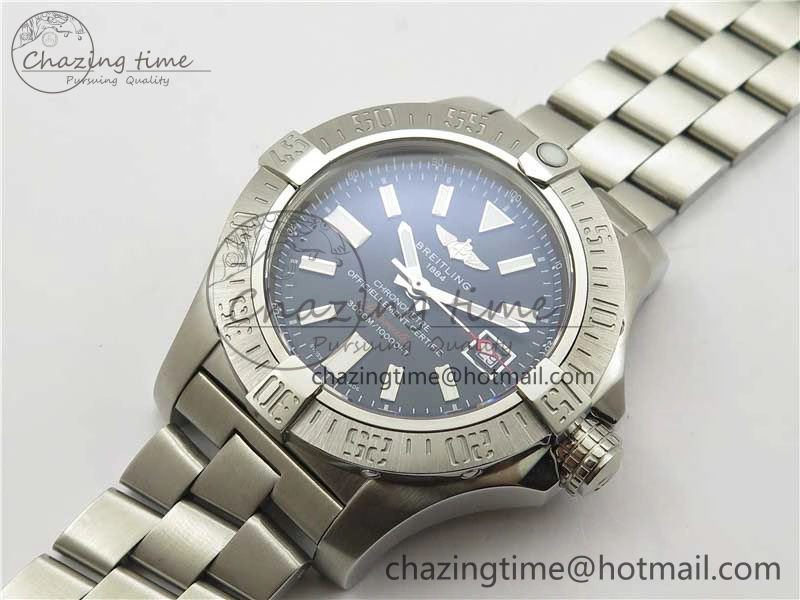 BestValue Seawolf 45mm SS B50 1:1 Best Edition SuperLumed Black Dial Sticks Markers on SS Bracelet A2824(Super Thick Crystal) 5565