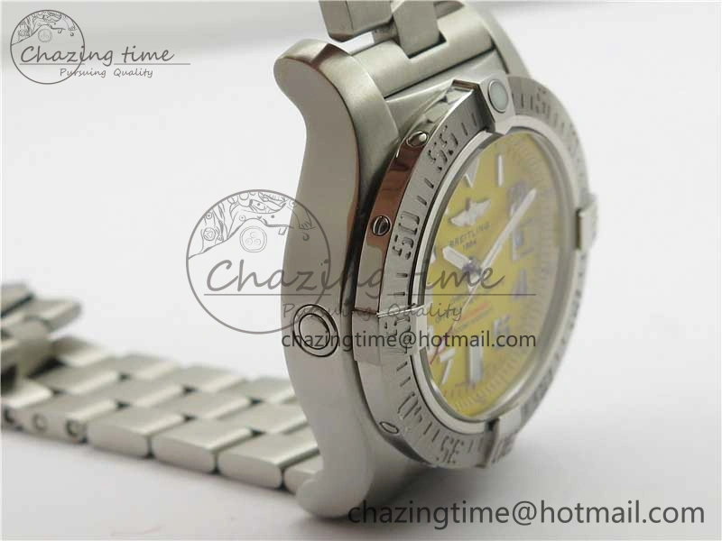 Seawolf 45mm SS B50 1:1 Best Edition SuperLumed Yellow Dial Numeral Markers on SS Bracelet A2824(Super Thick Crystal) QuickDry 5564