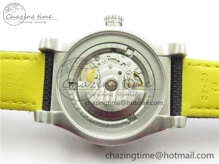 EyeCatching Seawolf 45mm SS B50 1:1 BestEdition SuperLumed Yellow Dial Black Sticks Markers on Black Nylon Strap A2824(SuperThick Crystal) 5560