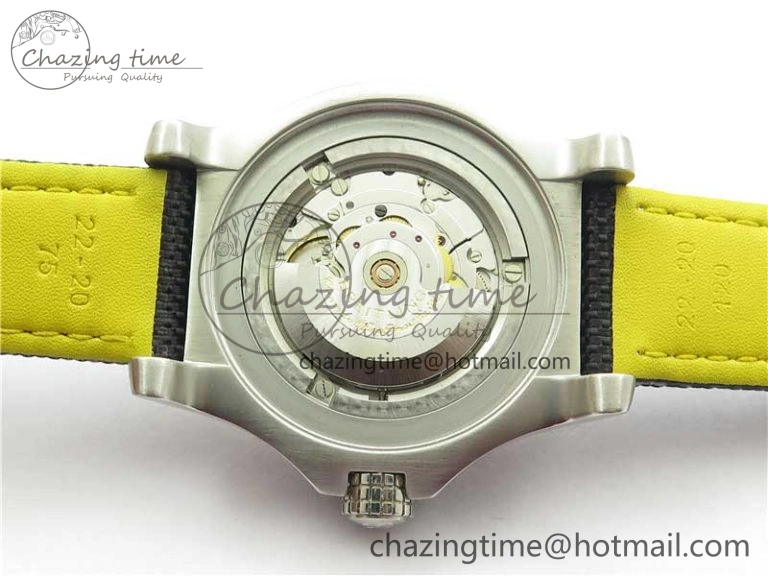 EyeCatching Seawolf 45mm SS B50 1:1 BestEdition SuperLumed Yellow Dial Black Sticks Markers on Black Nylon Strap A2824(SuperThick Crystal) 5560