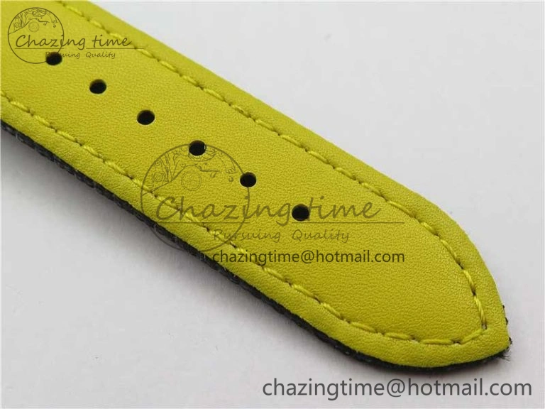 EyeCatching Seawolf 45mm SS B50 1:1 BestEdition SuperLumed Yellow Dial Black Sticks Markers on Black Nylon Strap A2824(SuperThick Crystal) 5560