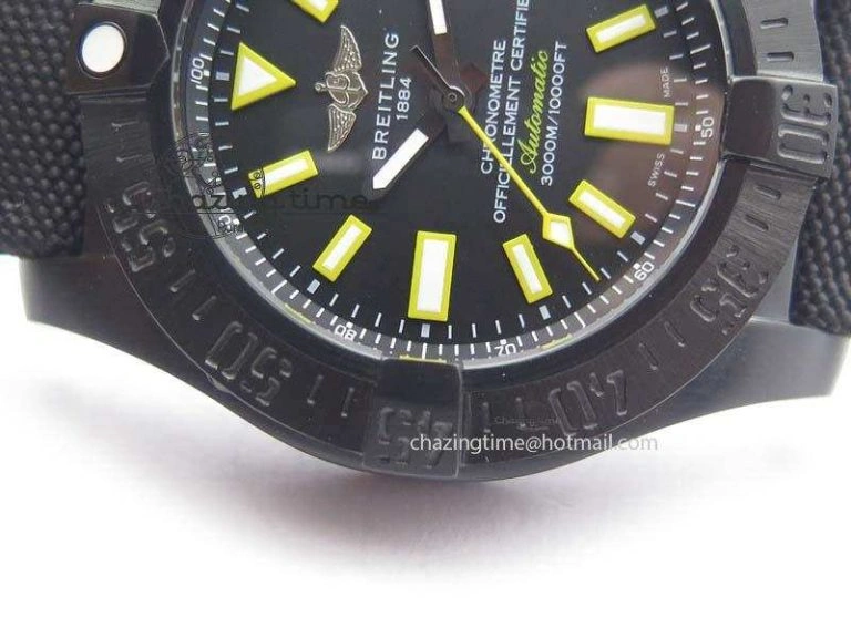 Seawolf DLC Best Edition Superlumed Black Dial On Nylon Strap A2836 (Super Thick Crystal) Efficient 5750