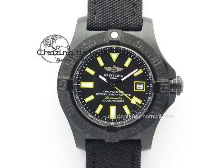 Seawolf DLC Best Edition Superlumed Black Dial On Nylon Strap A2836 (Super Thick Crystal) Efficient 5750