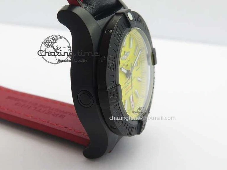 Elegant Seawolf DLC Best Edition Superlumed Yellow Dial On Leather Strap A2836 (Super Thick Crystal) 5752